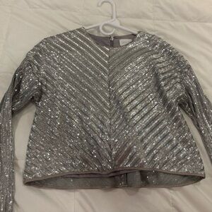 Silver Sequin Saylor Long sleeve top